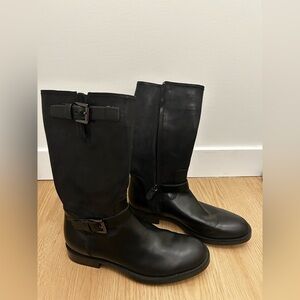 TODS - Mens Black Leather Belted Boots. Size 7.5